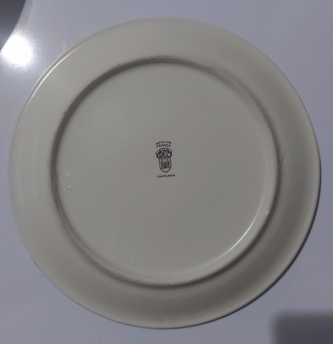 Plato Porcelana Rec France. Antiguos Trabajos De Francia. (Usado)