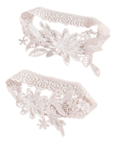 Liguero Blanco Para Novia De Encaje 2 Piezas