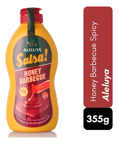 Honey Barbecue Spicy Aleluya Salsa! Pead 355g Sin Tacc