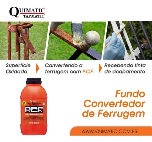 Imagem 3 de 7 de 2 Pcf Fundo Convertedor De Ferrugem - 1 Litro