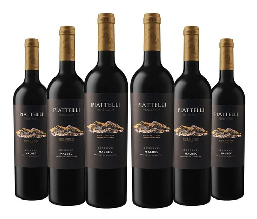 Vino Tinto Malbec Piattelli Gran Reserva Cafayate Premium X6