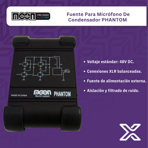 Fuente Para Microfono De Condensador Moon Phantom
