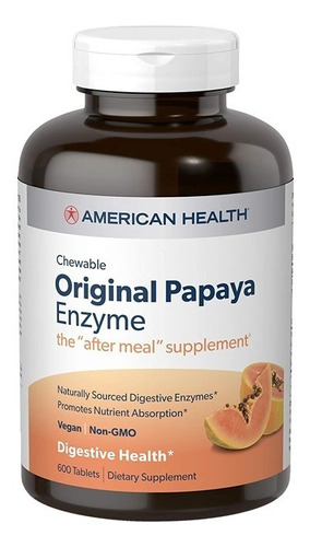 Enzima Original Papaya 600 Tabs Masticables American Health