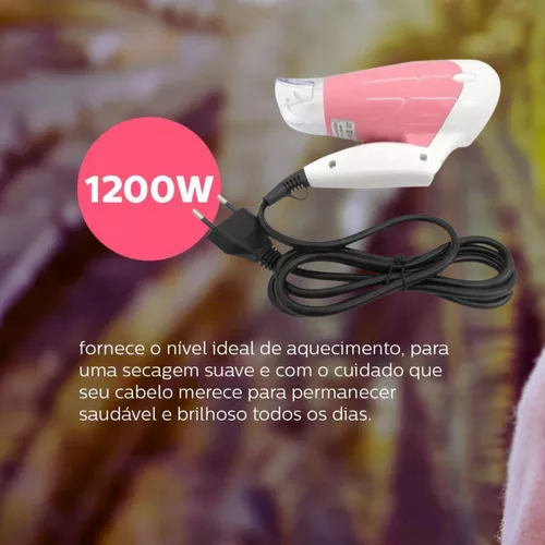 Mini Secador De Cabelo Profissional Portátil Viagem 1200w