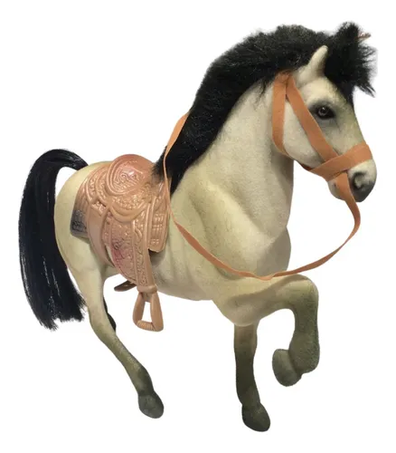 Caballo De Juguete Con Montura 20 Cm De Paño Felpa La Plata - $ 8.045