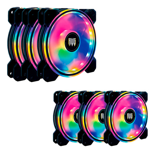 Kit 3 Fans Cooler Cooler Fan Rgb Preto