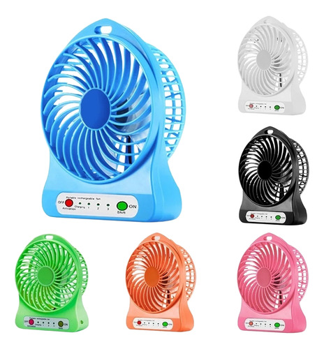 Ventilador De Escritorio Recargable Mini Ventilador Portátil 10 Cm Azar Transparencia Plástico 4