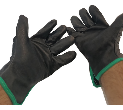 Guantes Medio Paseo Cuero Vaqueta Negro T9x24 Pares