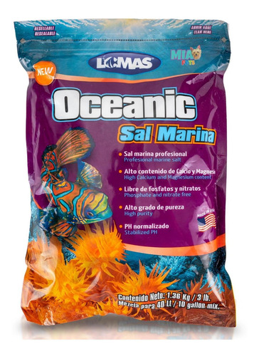 Sal Marina Oceanic Para 10 Galones Acuario Peces