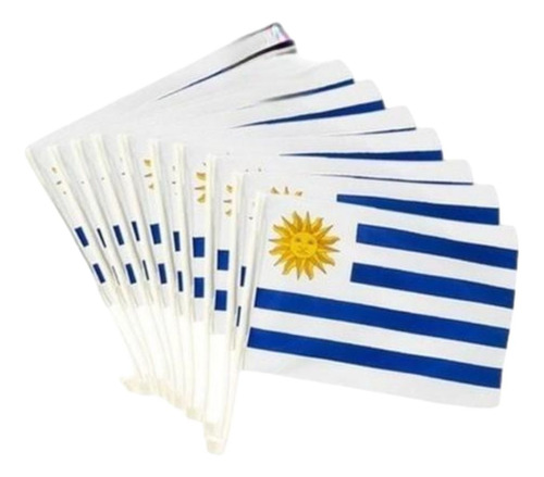 Pack X 10 Banderas Banderín Uruguay Para Auto Vehiculo