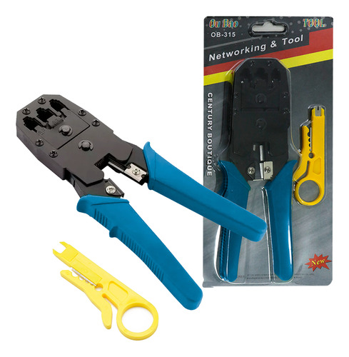 Pinzas Ponchadoras Rj45 Rj11 Rj12 Pelador Rematador Cables Color Azul