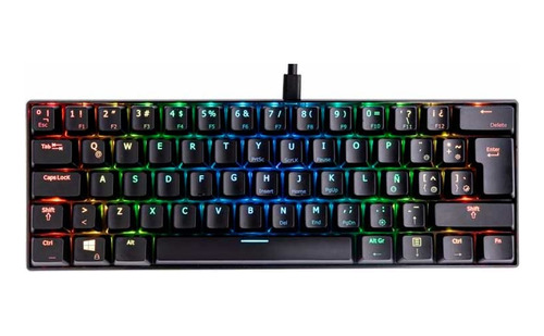 Teclado Mecánico 60% Vsg Mintaka Rgb  Switches Blue - Negro