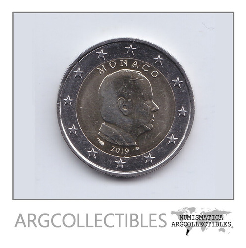 Monaco Moneda 2 Euros Bimetalica 2019 Principe Albert Ii Unc