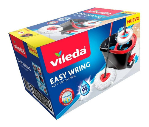 Imagen 5 de 5 de Vileda Easy Wring Mopa Microfibra Balde Secado Pedal Local