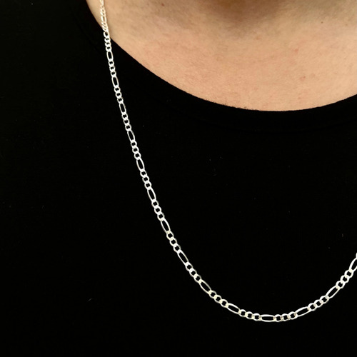 Corrente Cordão Masculino 3x1 Aço Inox Prata + Certificado Cor Prateado
