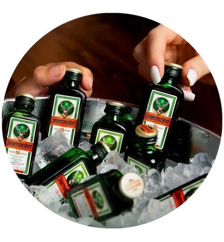 6x Jagermeister 20ml Botella Vidrio Miniatura Coleccion