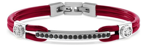 Pulsera Ajustable Caballero Guess Accesorios Hombre Rojo Diámetro 20