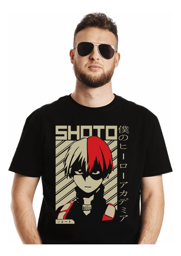 Polera My Hero Academia Shoto Stencil Anime Impresión Direct