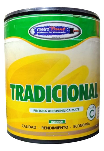 Pintura Tradicional Gris Cemento Galón Metropaint 