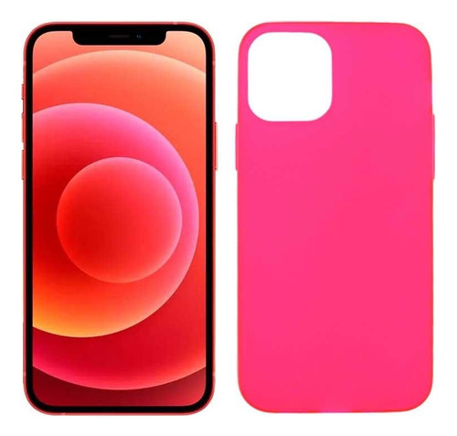 Funda Silicona Case Para Iphone 11/13/14/15 & Pro Pro Max Rosa Chicle 14 Pro