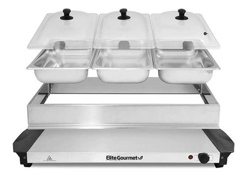 Bufetera Eléctrica 3 Divisiones Bandeja Acero Inox Elite
