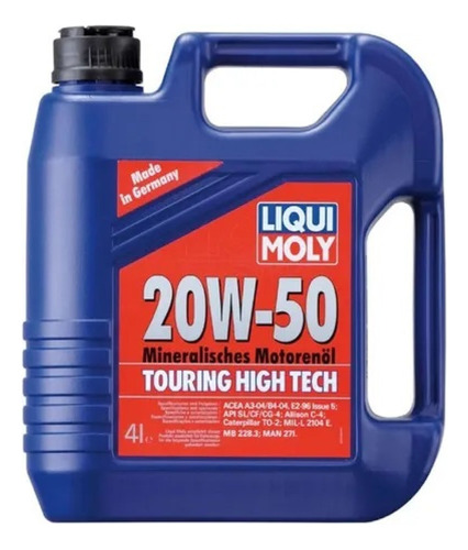 Lubricante Liqui Moly Mineral Touring High Tech 20w50 4lt