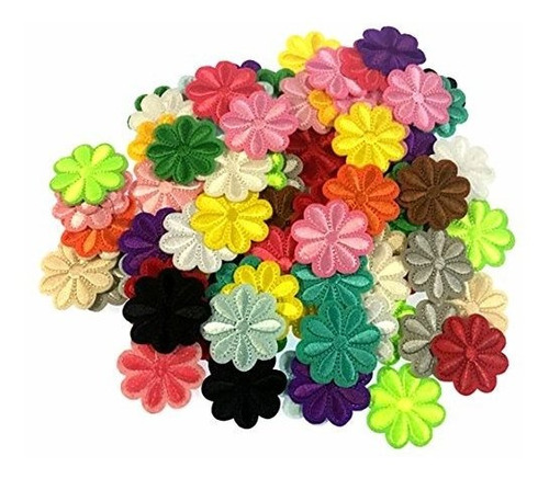 Raylinedo 100pcs Color Clasificado Pequeña Flor Patch Pegati