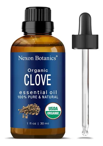 Aceite Clavo Orgánico 30ml Alivia Dolor Dientes Músculos Pie