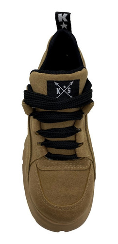 Imagen 4 de 7 de Zapatilla Mujer Sneakers Plataforma Alta Gamuza Ks Art.25