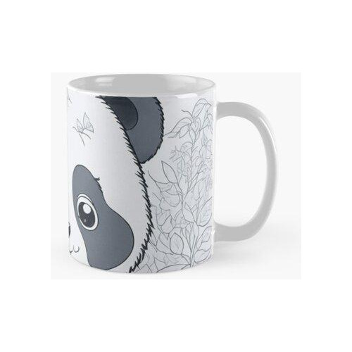 Taza Adorable Ink Panda - Clean Line Art Illustration Calida