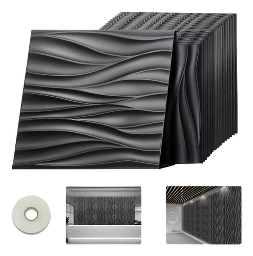 Panel Decorativo 3d Impermeable De Pvc,30x30cm 50pcs,4.5m²