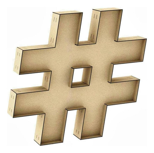 Letra Caixa Grande Hashtag Mdf 80cm De Altura Decoração