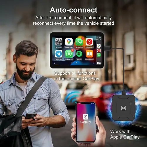 Adaptador Inalámbrico Carplay 2024 Conexión Directa P...
