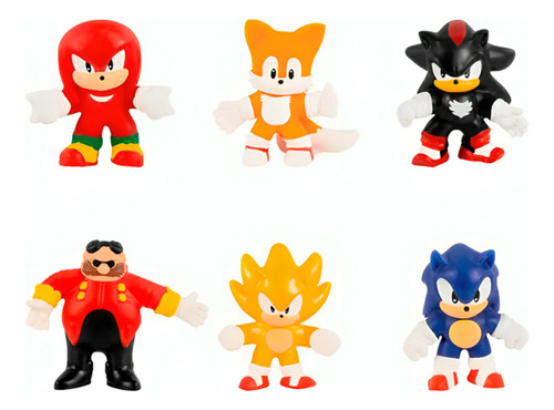 Pack 6 Mini Bonecos Elásticos Sonic Goo Jit Zu 3656 - Sunny