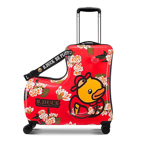 Imagen 1 de 8 de Bolso Maleta Viaje Niños Con Asiento Diseño Floral B.duck