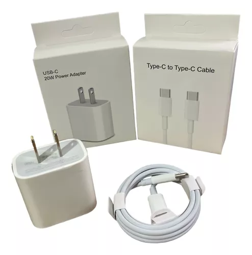 Kit Cargador Para iPhone 15 Cuadro 20w + Cable Tipo C-c