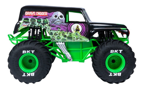 Monster Truck de controle remoto Monster Jam Freestyle Force Spin Master Monster Jam Freestyle Force 1:24 Grave Digger verde-escuro