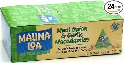 Mauna Loa Maui Cebolla Y Ajo Nueces De Macadamia, 0,5 Onzas 