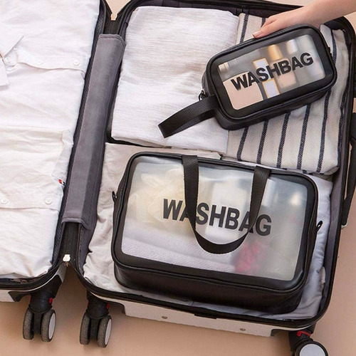 Neceser Bolsas Portátil De Maquillaje Transparente 2 Pcs