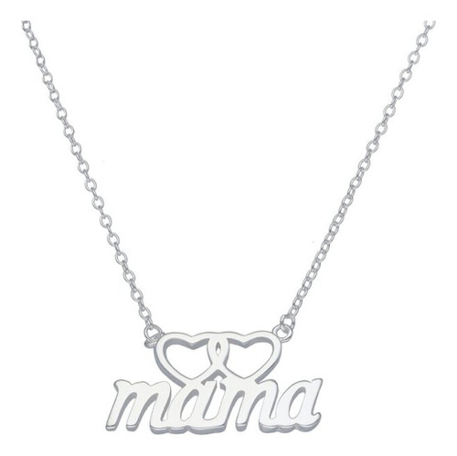 Collar Día De La Madre Plata Fina Ley 925 Corazones Mamá