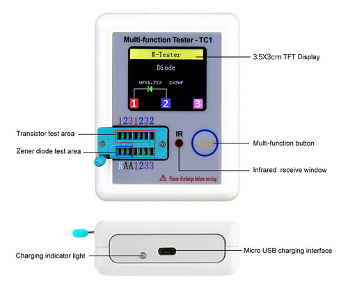 Probador De Transistores Mosfet, Retroiluminación, Sin Calib