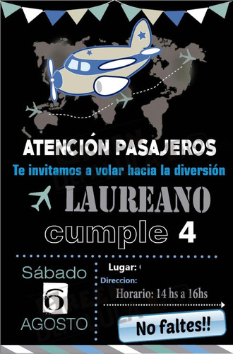 Tarjeta Invitación Digital Para Enviar Por Whatsapp Avión!