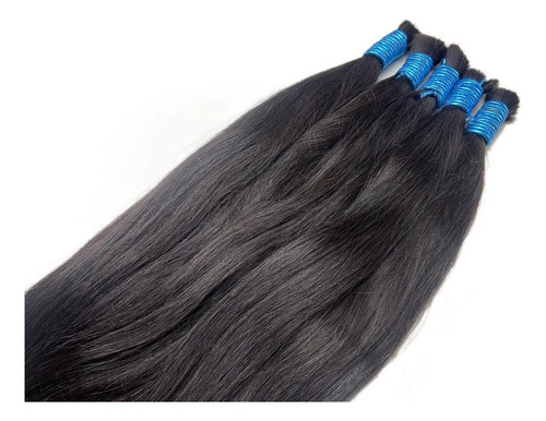 Cabelo Humano Liso Natural 65 Cm- 100 Gramas Imediato Cor Castanho