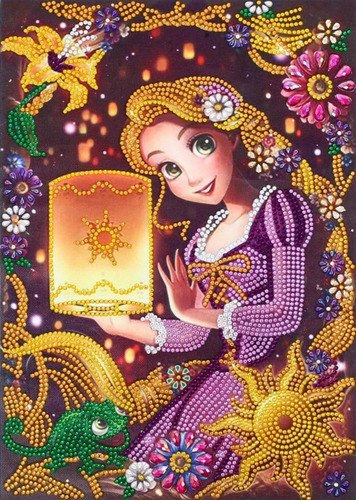 Pintura Com Diamantes - Diy 5d Strass - Rapunzel - 30x40 Cm