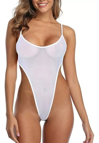 Bañador De Una Pieza Bikini Transparente De Cintura Alta [u]