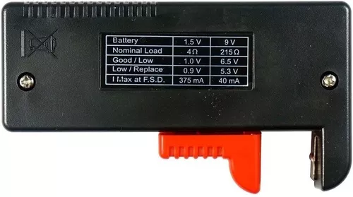 Pilas alcalinas: Comprobador de batería para pilas de botón, AA, AAA, C, D,  9v