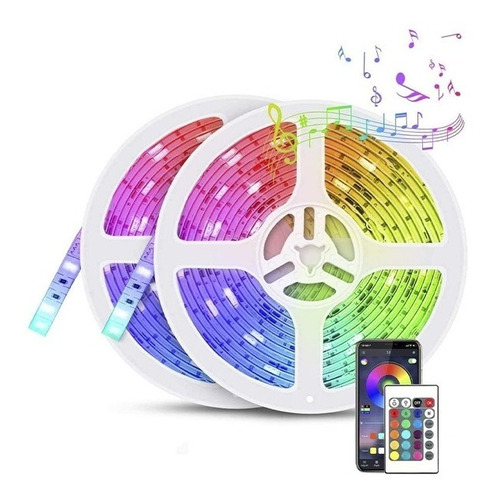 Imagen 1 de 3 de Tiras De Led 5m Luces Led Rgb 5050 Control