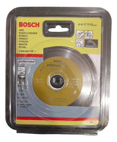 Disco Diamantado Continuo De 4-1/2  Bosch