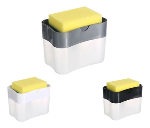 Dispensador De Jabon Lava Loza Porta Esponja Lavaplatos