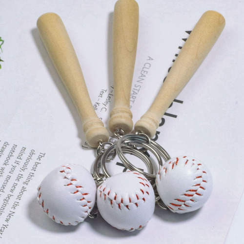 Llavero De Béisbol Queenly De 12 Piezas Con Bate De Madera P